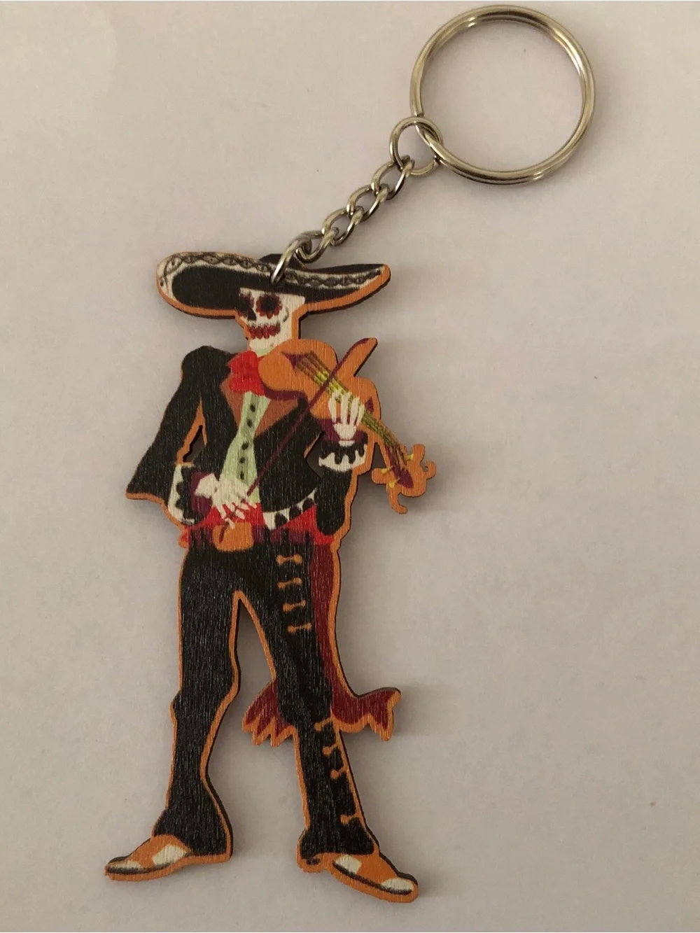 Día de Muertos Mexican Charro skull Calavera keychain SKU531
